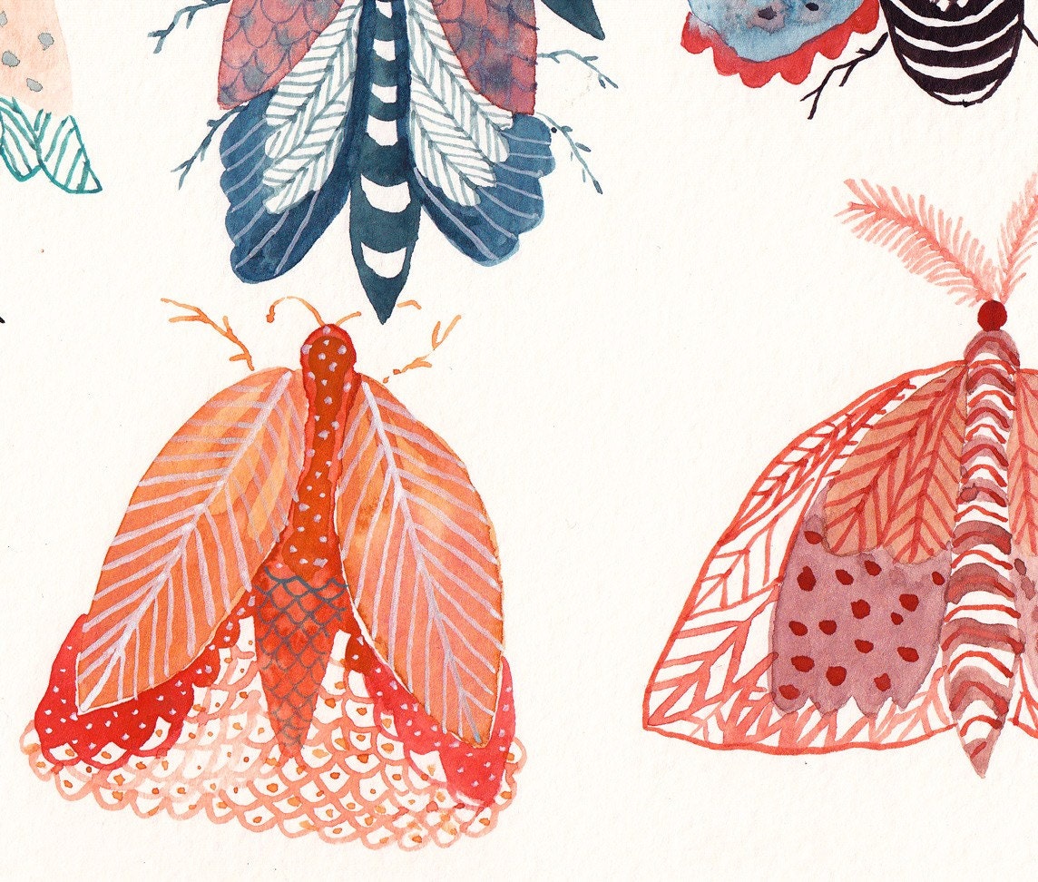 Insect Group - Original Watercolor Painting