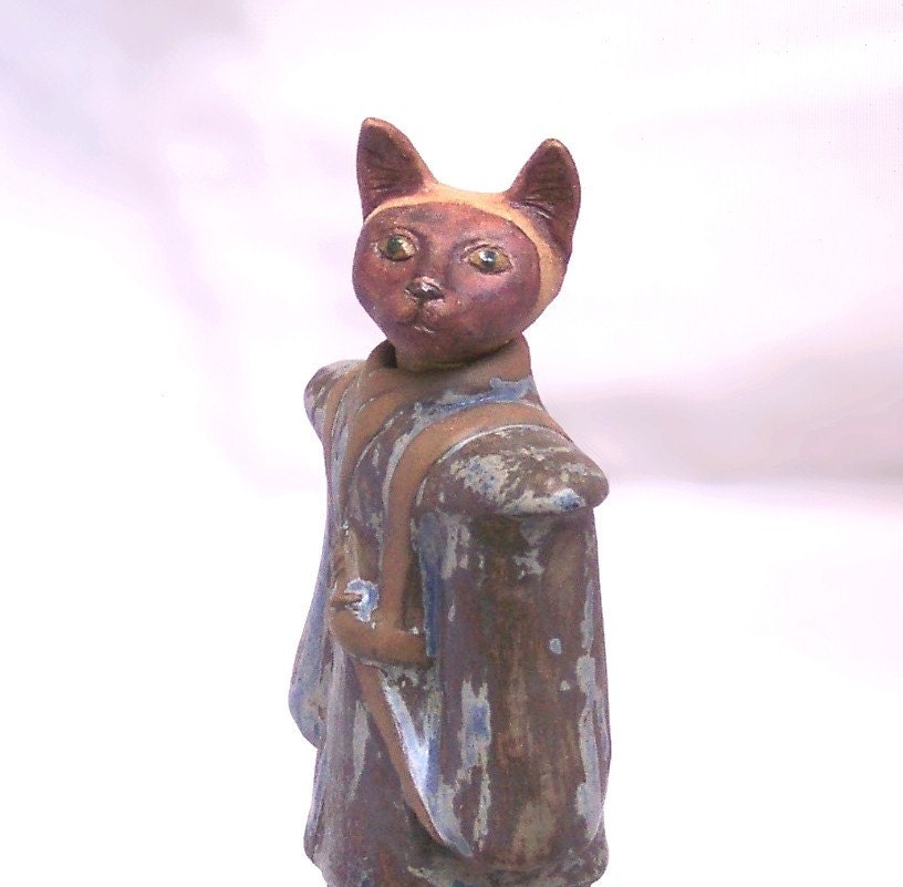 Samurai Siamese Cat Jar - SALE