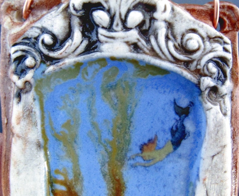 Mermaid Tiny Ceramic Miniature Undersea Temple