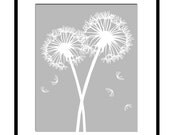 Dandelions Series I - 8x10 Floral Dandelion Print - Choose Your Colors - Shown in Gray and White