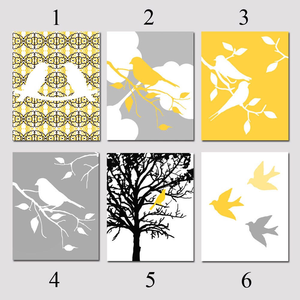 Nursery Wall Art Collection - Set of Six 8x10 Prints - Design Your Own Set - Choose Any Six Prints and Your Custom Colors