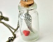 My Heart Belongs to You.. Message in a Bottle Necklace. Valentine Gift
