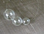 Liz Blowing Bubbles. Bubble Necklace. Statement Jewelry. Floating Necklace. Pyrex. Modern Jewelry. Bridesmaid Jewelry. Summer. Romantic