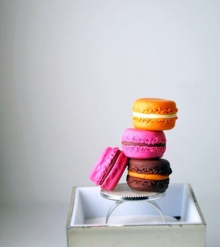 French Macaroon Overdose Ring in polymer clay food jewelry miniature