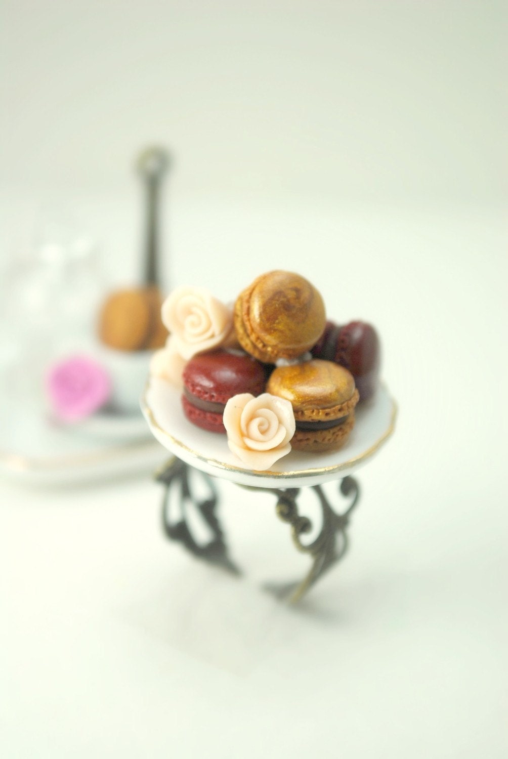 Those Classy French Macaroons Ring in Polymer Clay Food Jewelry