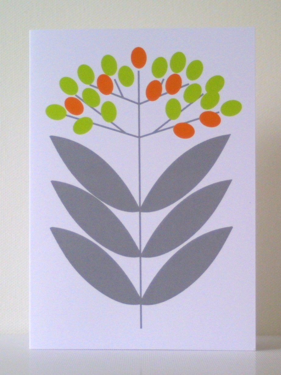 Elderberry Note Card - Green