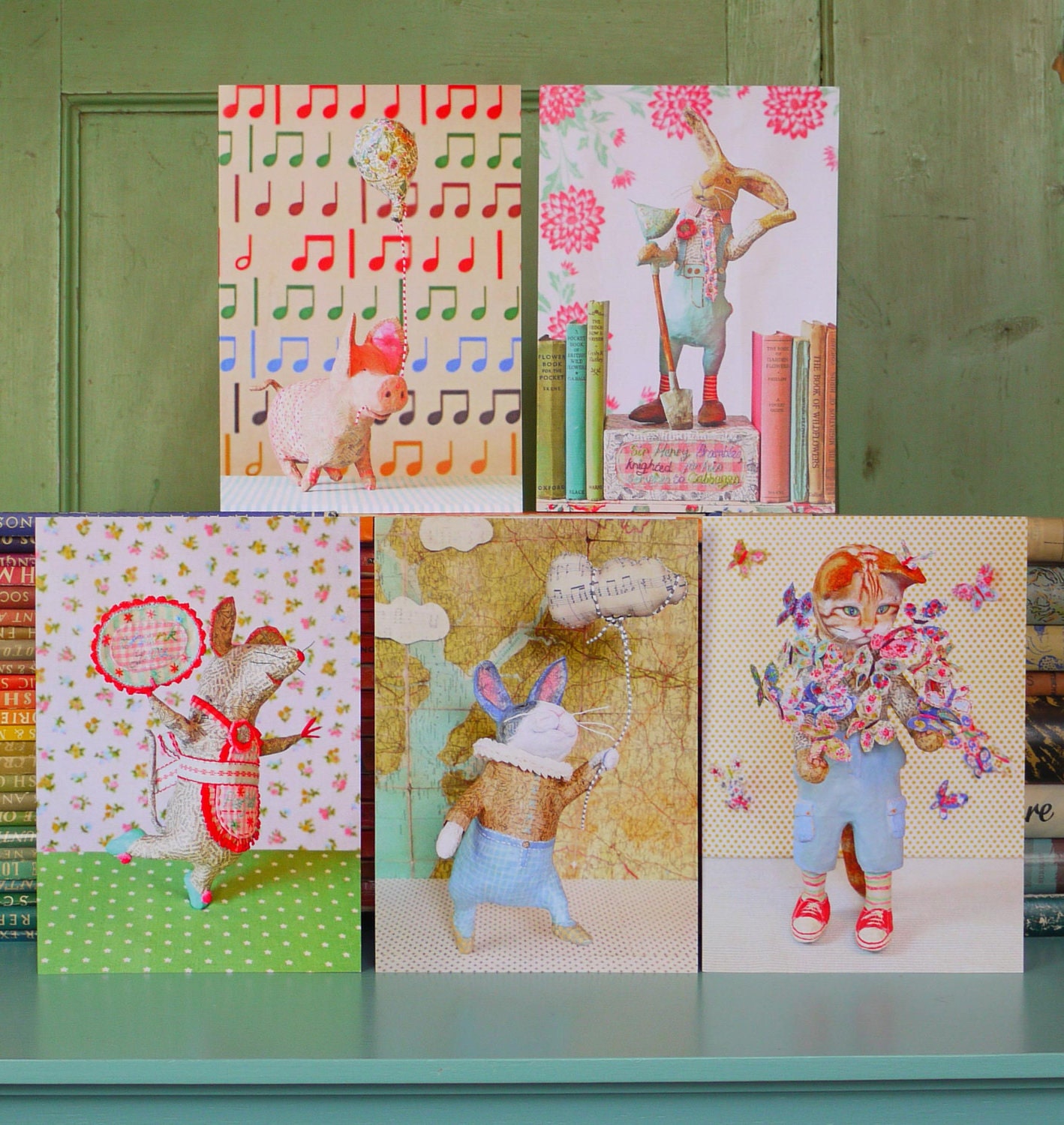 Five Large Greetings Cards