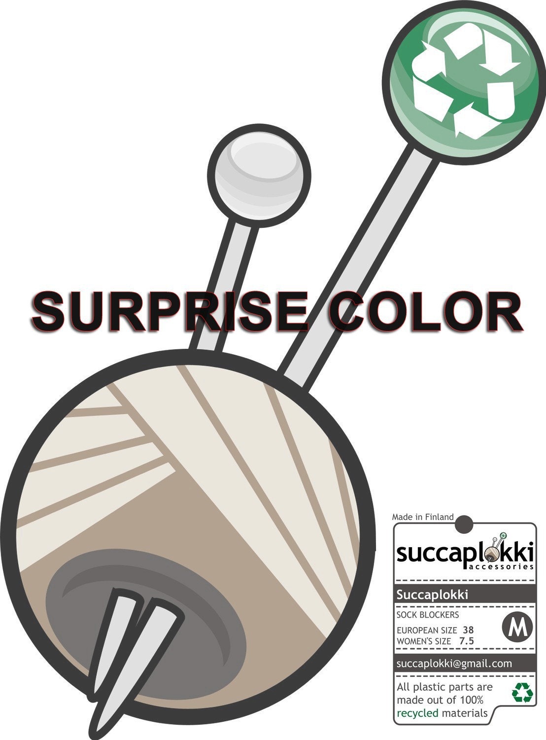 Surprise color-SIZE-M -Succaplokki-Sock Blockers