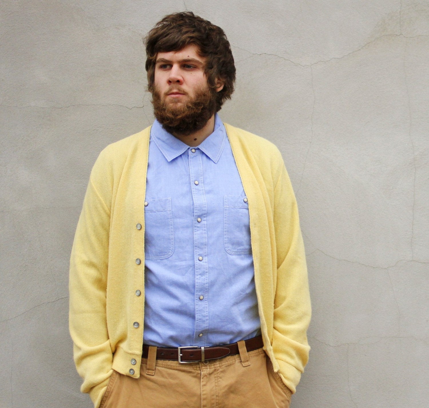 vintage PREP school cardigan. L