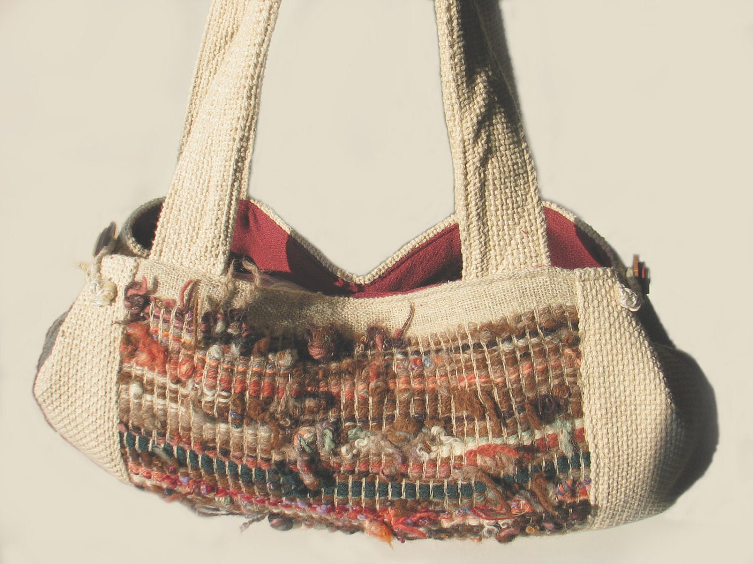 large multifunction bag - diaper bag -  handwoven insert