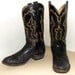 Rockin' Black leather and lizard Tony Lama cowboy boots with an 8 thread stitched design