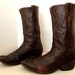 Vintage handmade Rios of Mercedes Brown leather boots with square toes and tons of character