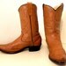Vintage Caramel Tan Texas Custom Cowboy boots size 6 D or cowgirl size 7.5