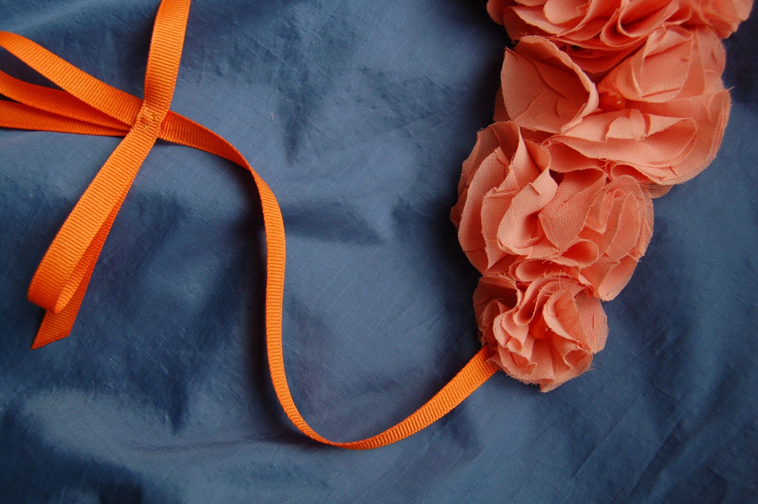 Wind Tossed Flowers Necklace- Orange