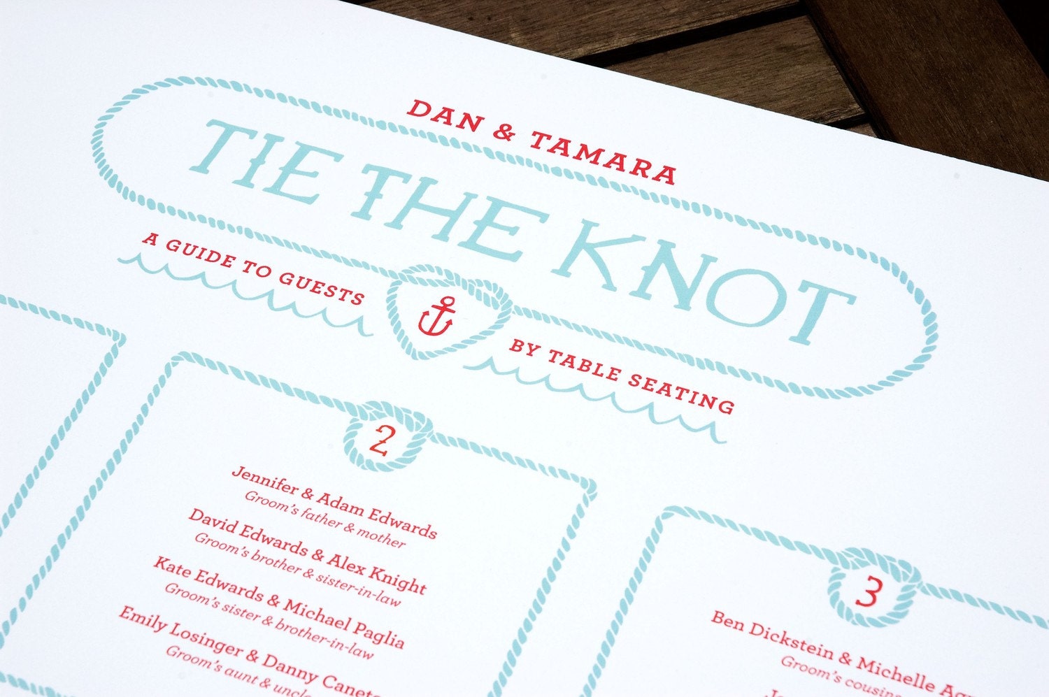 Tie the Knot Wedding Genealogy/Seating Chart