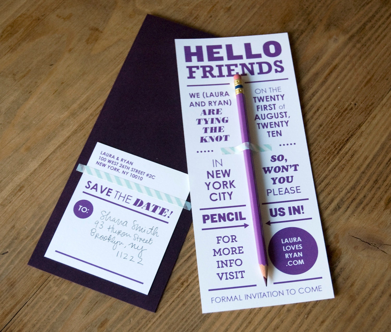 Pencil Us In LETTERPRESS Save-the-Date, 100 QTY