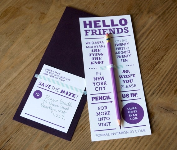 Pencil Us In LETTERPRESS Save-the-Date, 100 QTY
