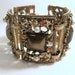 Vintage Bracelet Gold Filigree Citrine Rhinestones