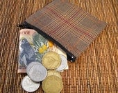 Plaid Coin Purse / zippered pouch