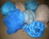 4 oz Blues and Greys -spinning or felting Fibers