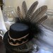 Guinea Fowl Feather Mini Top Hat