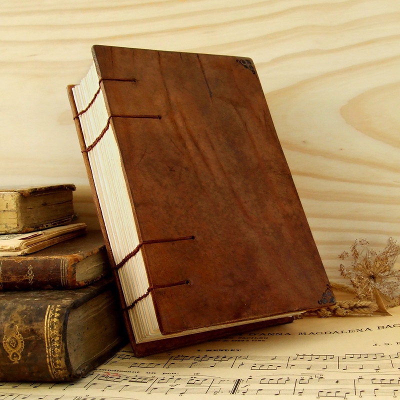 Handmade Leather Journal, Coptic Stitched, Vintage Brown Leather