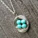 Mama Bird Bird's Nest Necklace - Four Blue Eggs - Great Mother's Day Gift