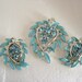 LISNER Baby Blue Rhinestone Demi-Parure Brooch Earrings