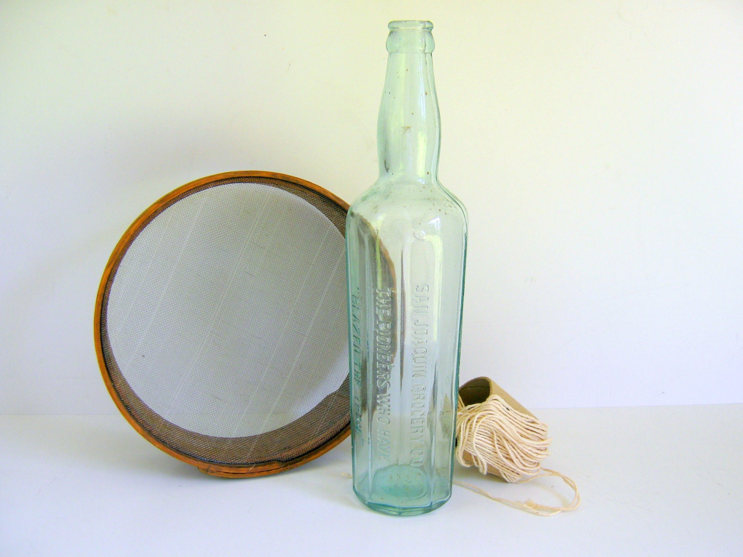Vintage Glass Bottle Rustic Grocery Store San Joaquin Beach Decor