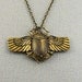 Steampunk Beetle Vintage Bronze Locket, Egyption, Symbolic, Scarab, Ancient ,Locket Long Chain- PHARAOH RESURRECTION