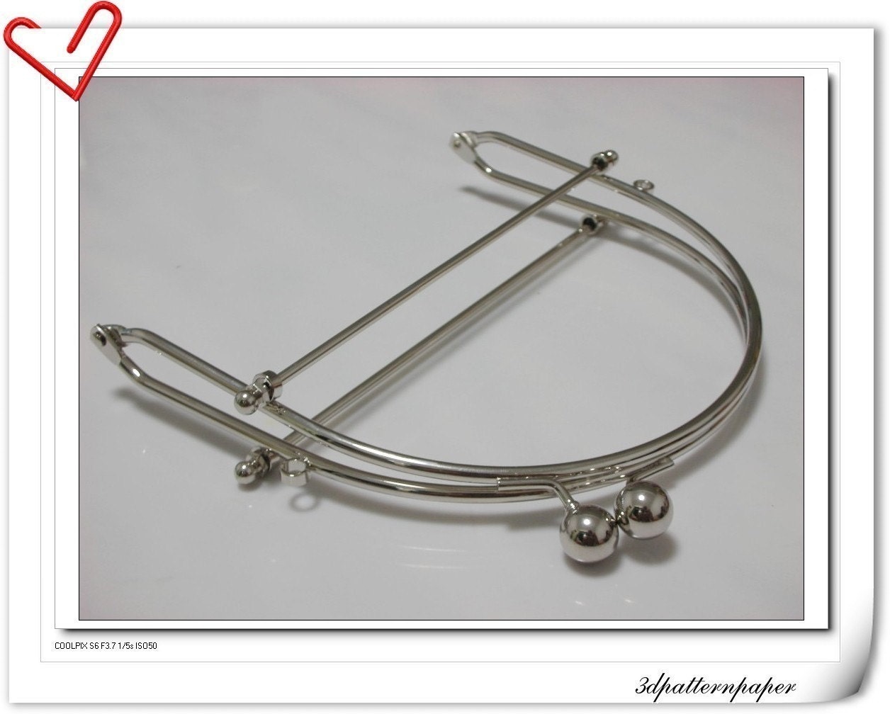 6inch half round metal purse frame bag purse frame metal clip Y13