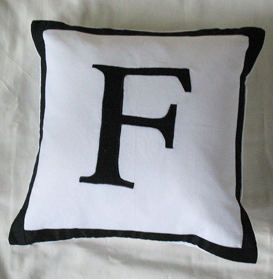 Letter pillow custom made monogram pillow  - letter, color , font can be personalized.