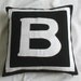monogrammed pillows custom made -18 inches custom made black and white only