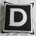 monogrammed pillows custom made -18 inches custom made black and white only