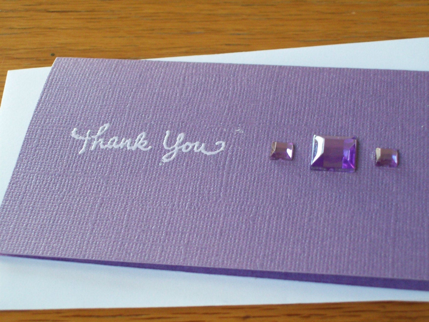 Mini Thank You Cards - Thank You Notes - Thank You Notecards - Purple Bejeweled Mini Notecards - Set of 4