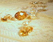 Crystal Golden Shadow Sterling Silver Necklace