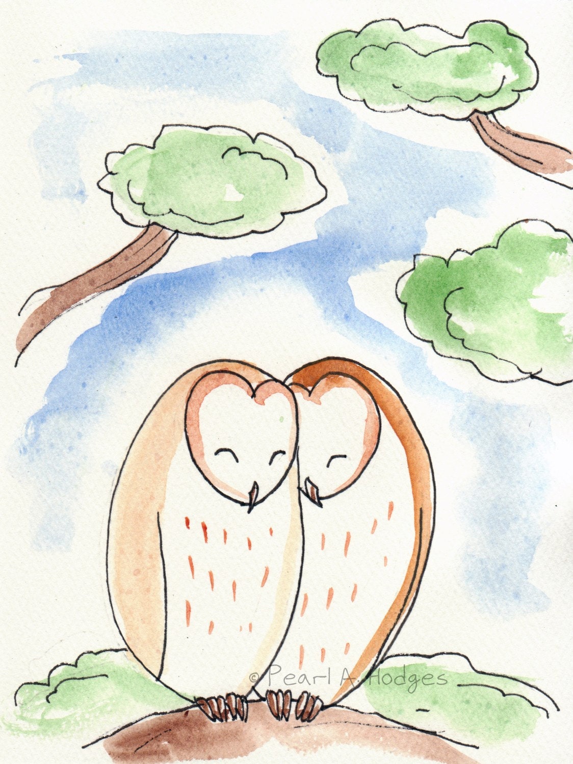 Owl Love - Original Illustration Greeting Card