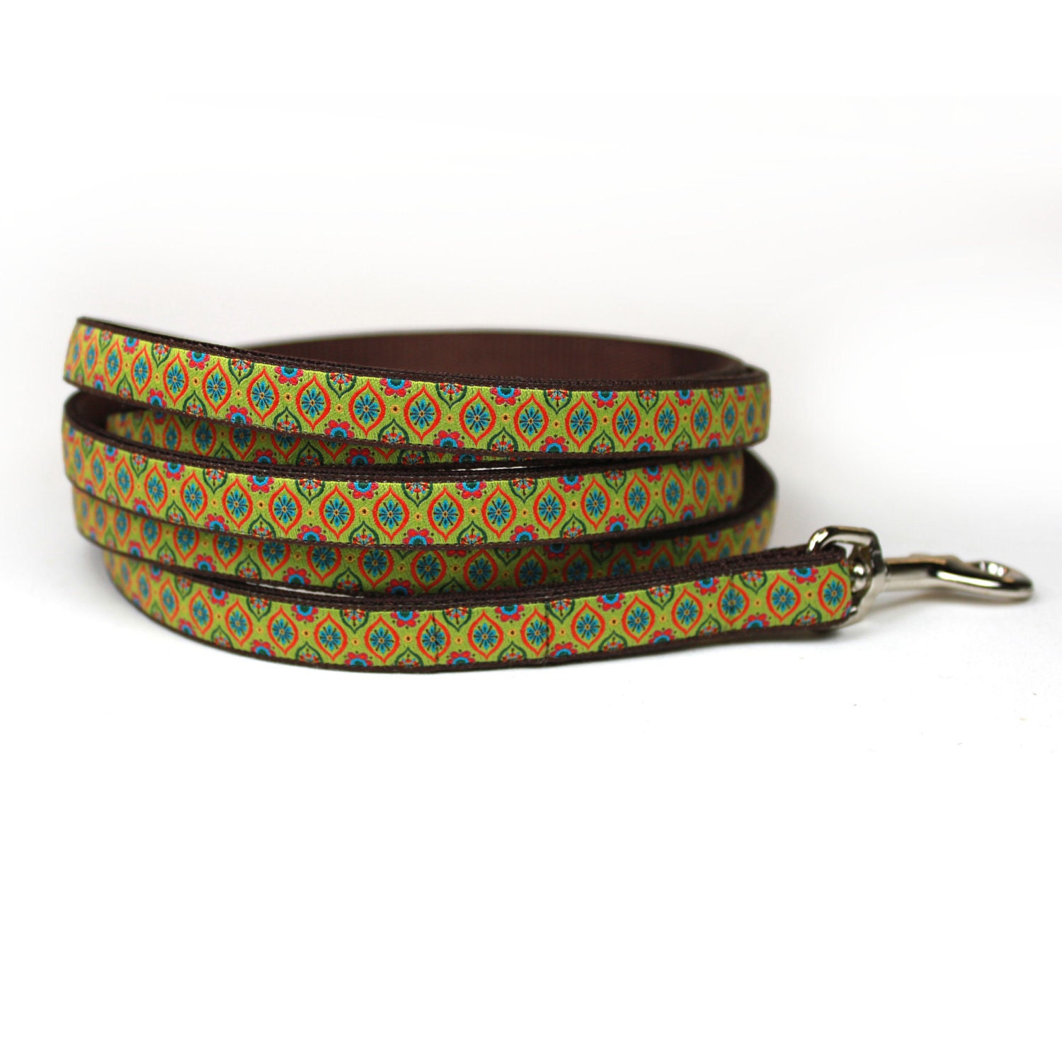lime medallions leash (1/2 inch)