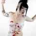 Monokini - Shark Attack - White Blood Splatter  Swimsuit - Made to Order - Bloodbath Horror - Slasher Beach Party