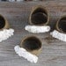 Burlap Flower Napkin Rings - set of four - Wedding Napkin Rings - Table Decor