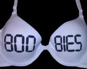 Handpainted Geeky Calculator BOOBIES Bra