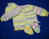 Knitted Sweater, Toque and Booties