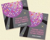 Disco Ball Party Favor Tags or Stickers Personalized Printable (Digital File) Il_170x135