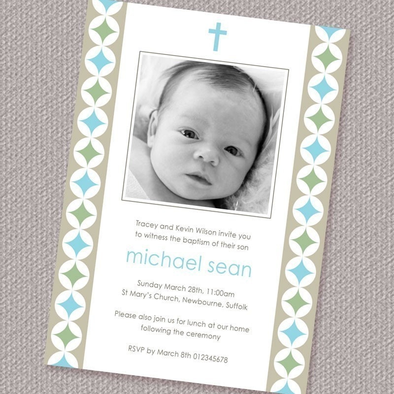 Modern Circles Boy Baptism or Christening Invitation Photo Printable Personalized (Digital File) Il_570xn