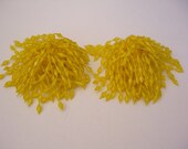 Vintage Shoe Clips Fringe Pom Pom Beaded Kitsch Plastic