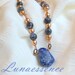 Denim Blue Sodalite Copper Pendant  Necklace  Set