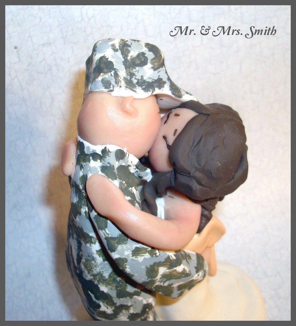 Military Wedding Cake Topper - Kiss