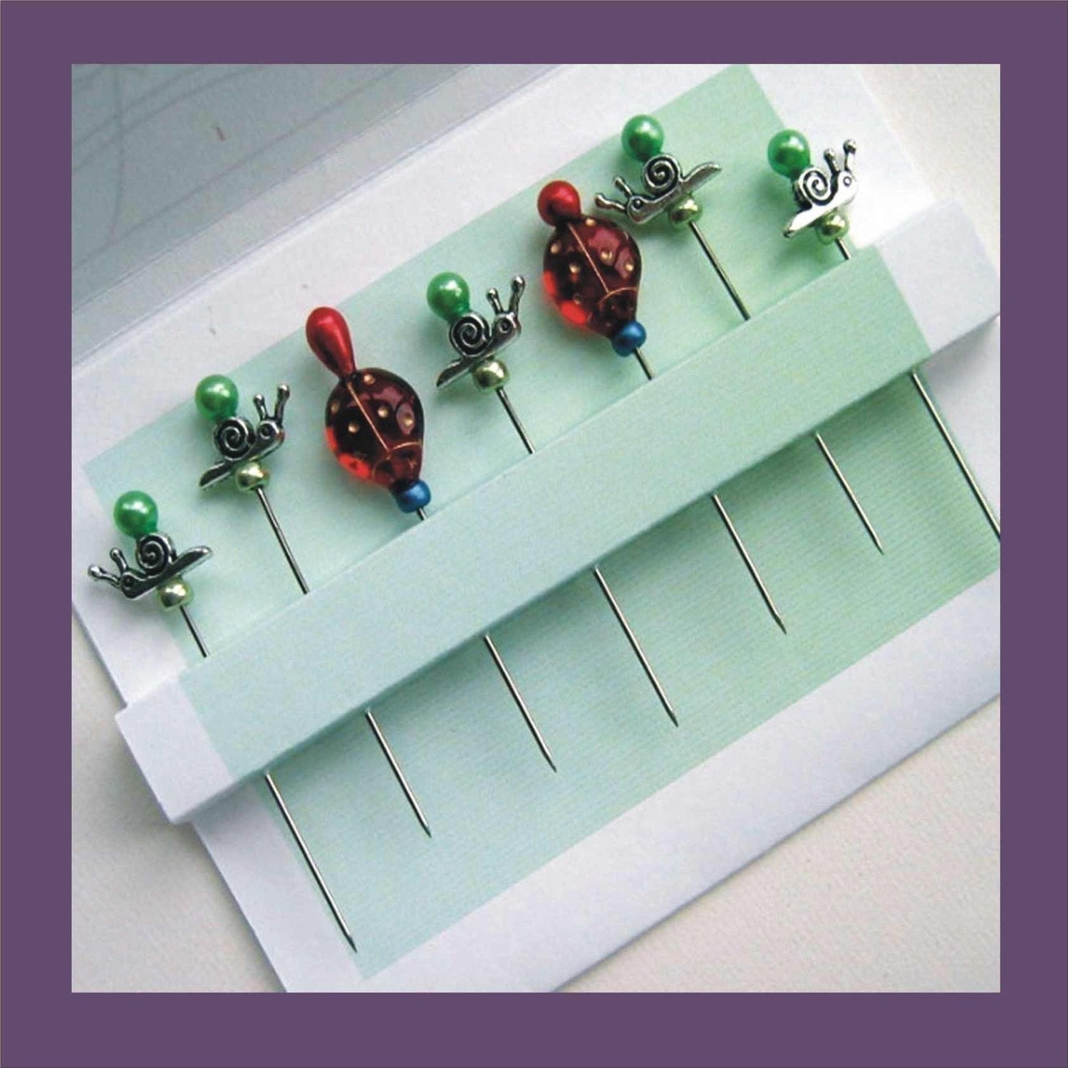Snail and Ladybug Decorative Pins - Dress up your Pincushion