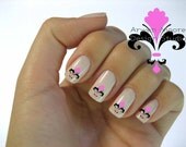 Very Chic Mod Black Scroll Damask Swirls Multi Colors Choose Nail Art Waterslide Water Slide Decals - sc-34