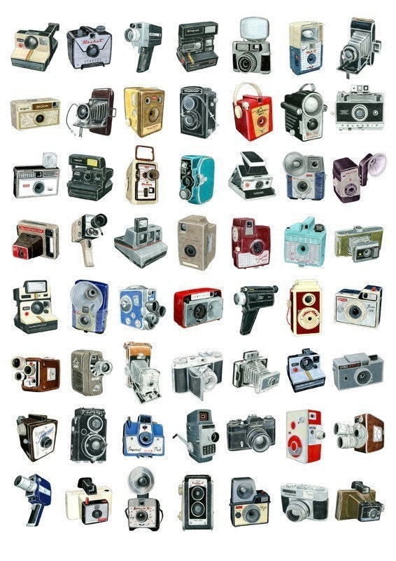 56 Camera Drawings - limited edition archival print